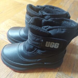 UGG Kids Black and Red Winter Boots